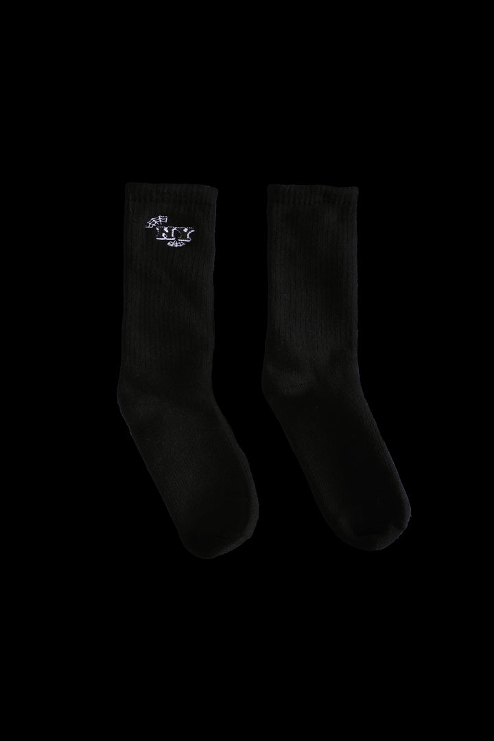 NY Tag Socks in Black