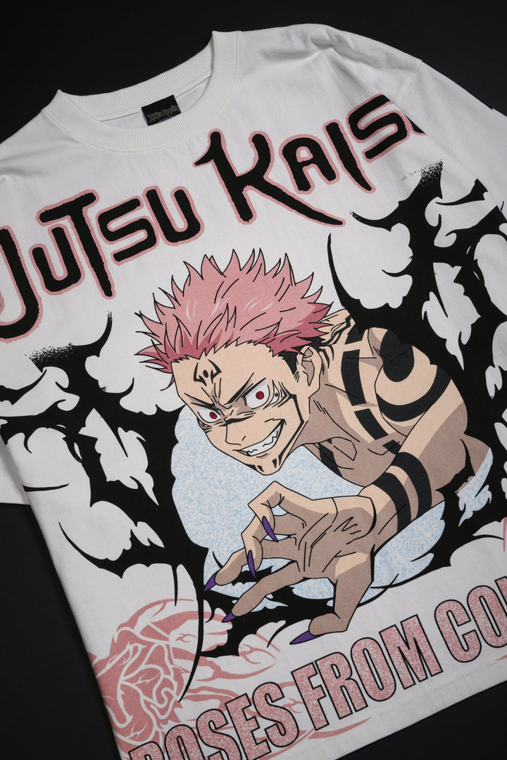 Wrath Of Sukuna "Side By Side" 199X Oversized Tee in Butter