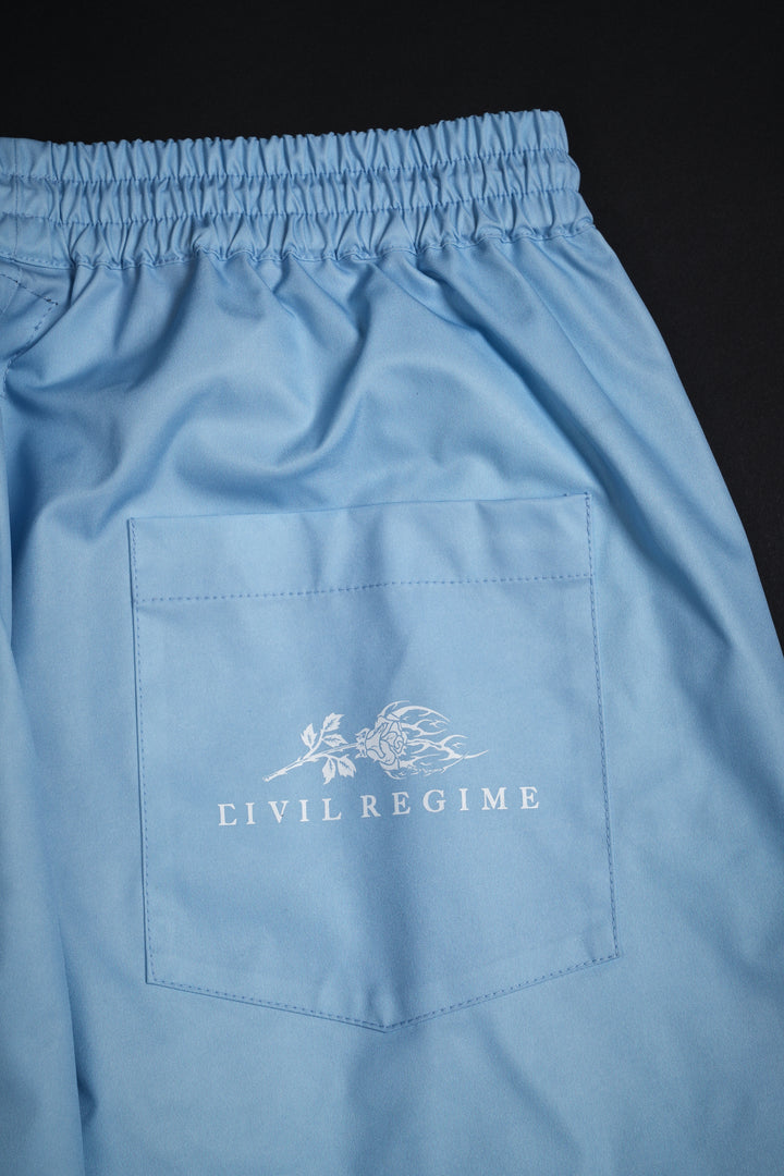 Bubble Trouble Track Pants in Pale Blue