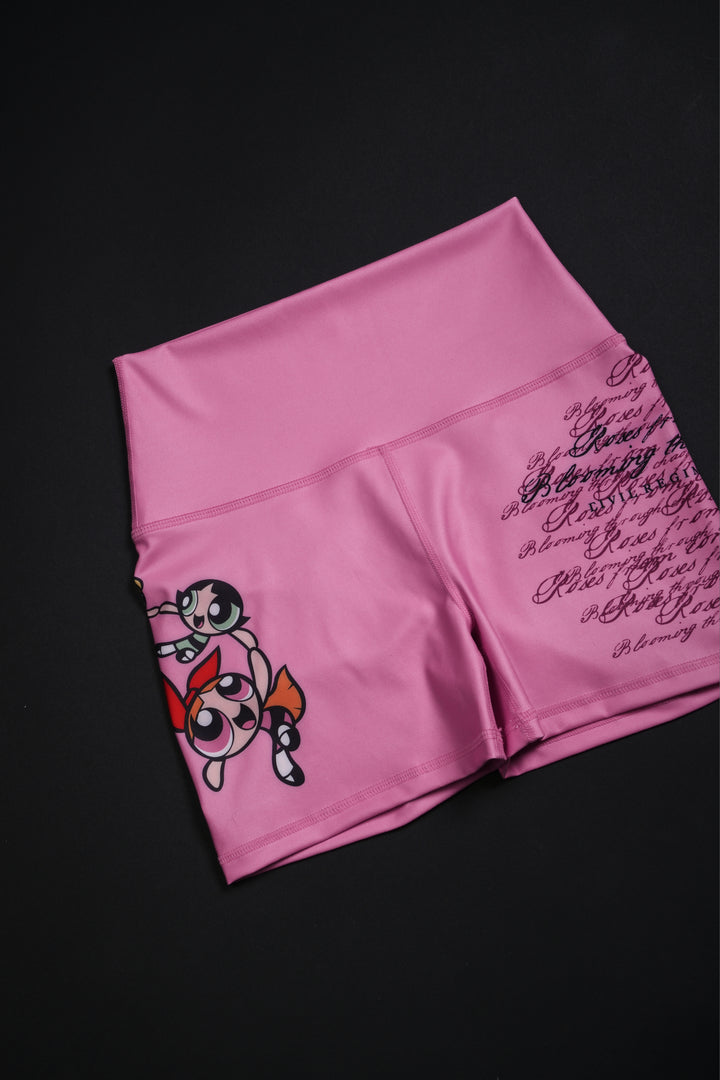 Bloom In Ruin Energy Bike Shorts in Sweet Pink