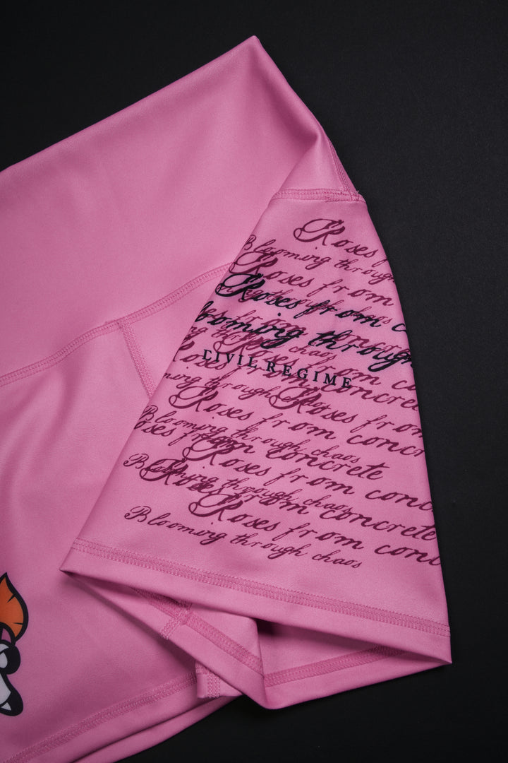 Bloom In Ruin Energy Bike Shorts in Sweet Pink