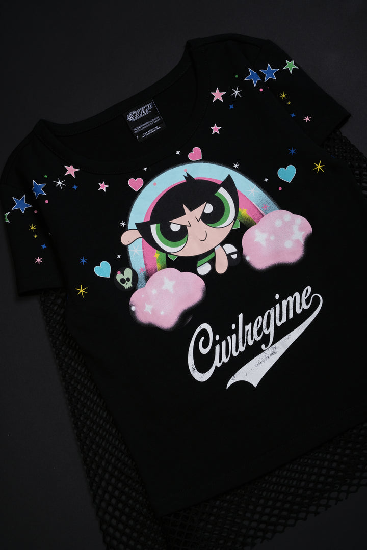 Rage Baby Hellveil Mesh Twofer in Black