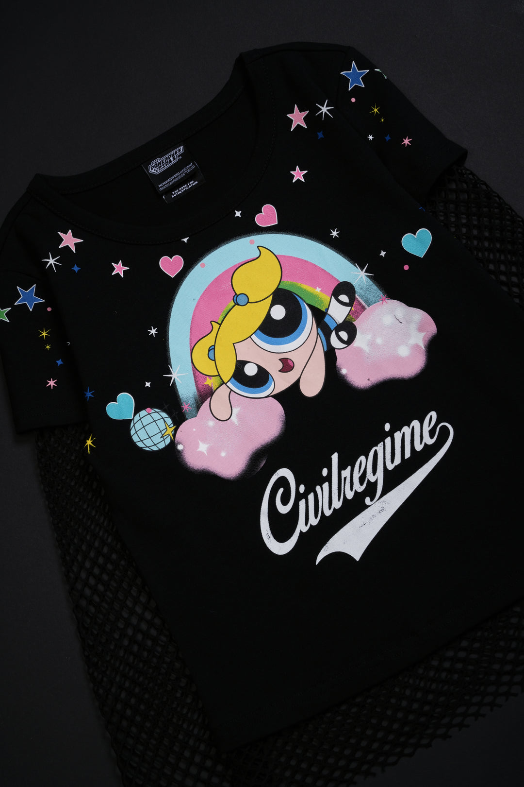 Cry Baby Hellveil Mesh Twofer in Black