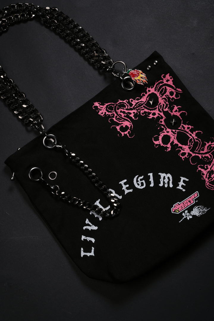 Chemical Theory Chain Tote Bag in Black