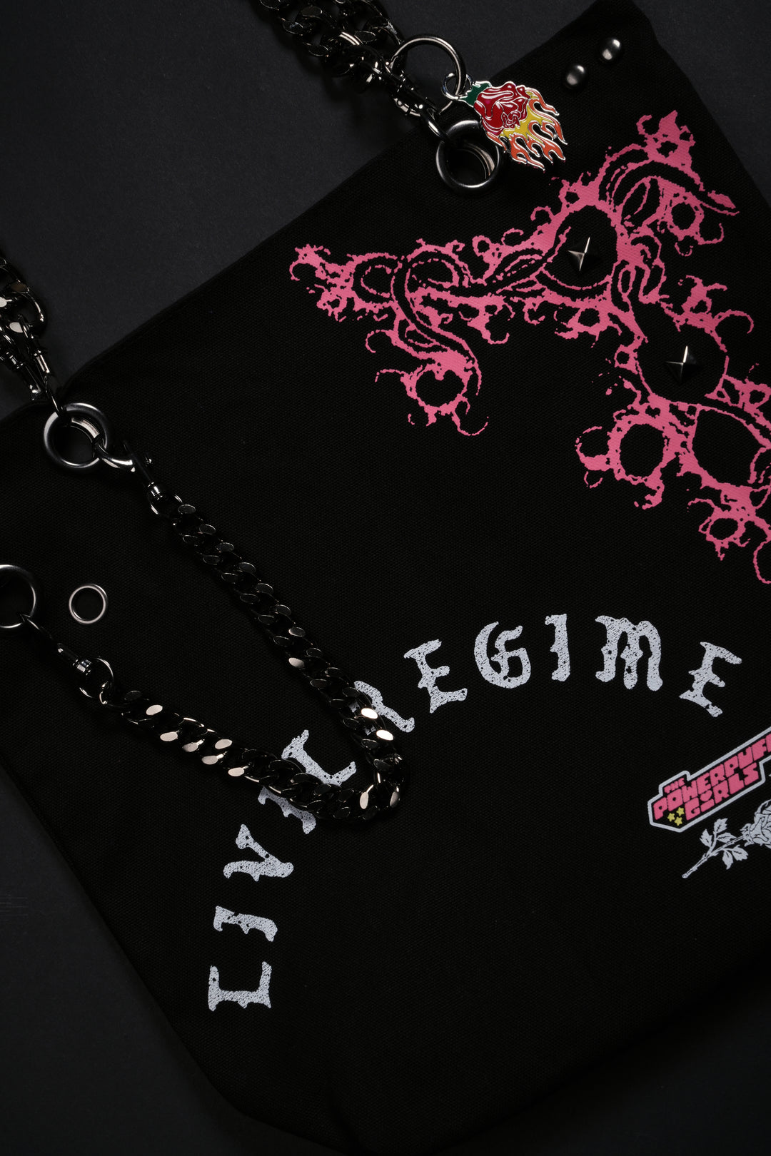 Chemical Theory Chain Tote Bag in Black