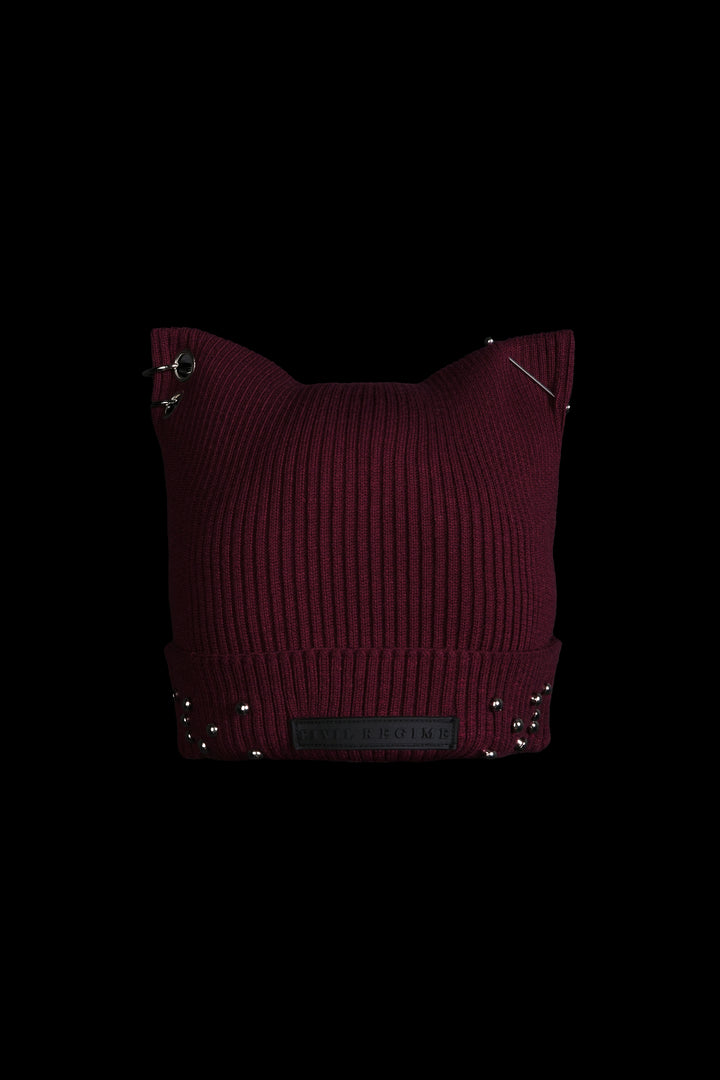 Eradicate Horns Beanie in Oxblood