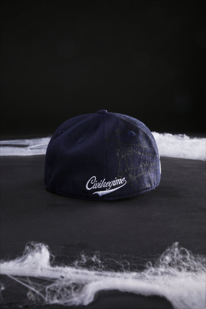 New York Webs Fitted Hat in Navy Blue