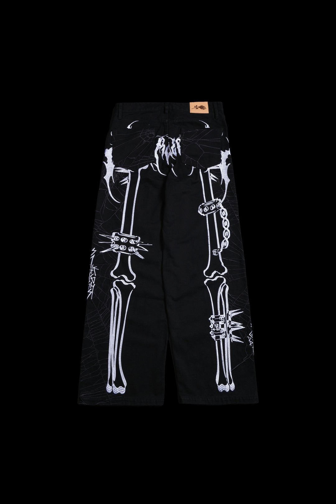 Rose Bones Raw Denim Jeans in Black