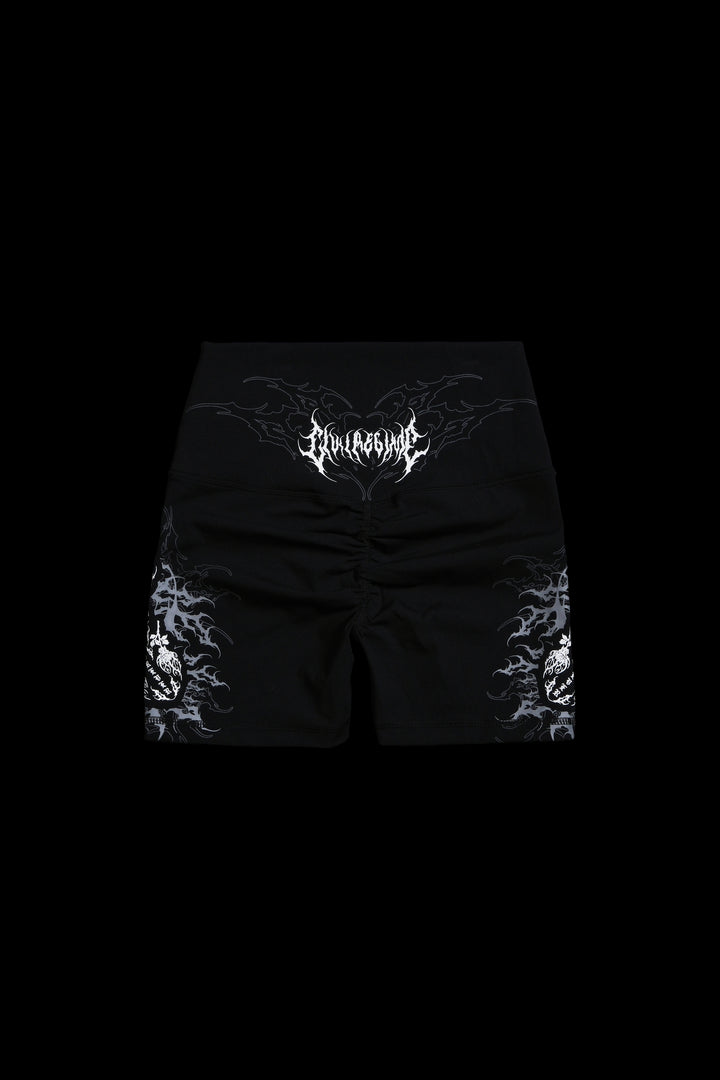 Poison Petals Energy Biker Shorts in Black