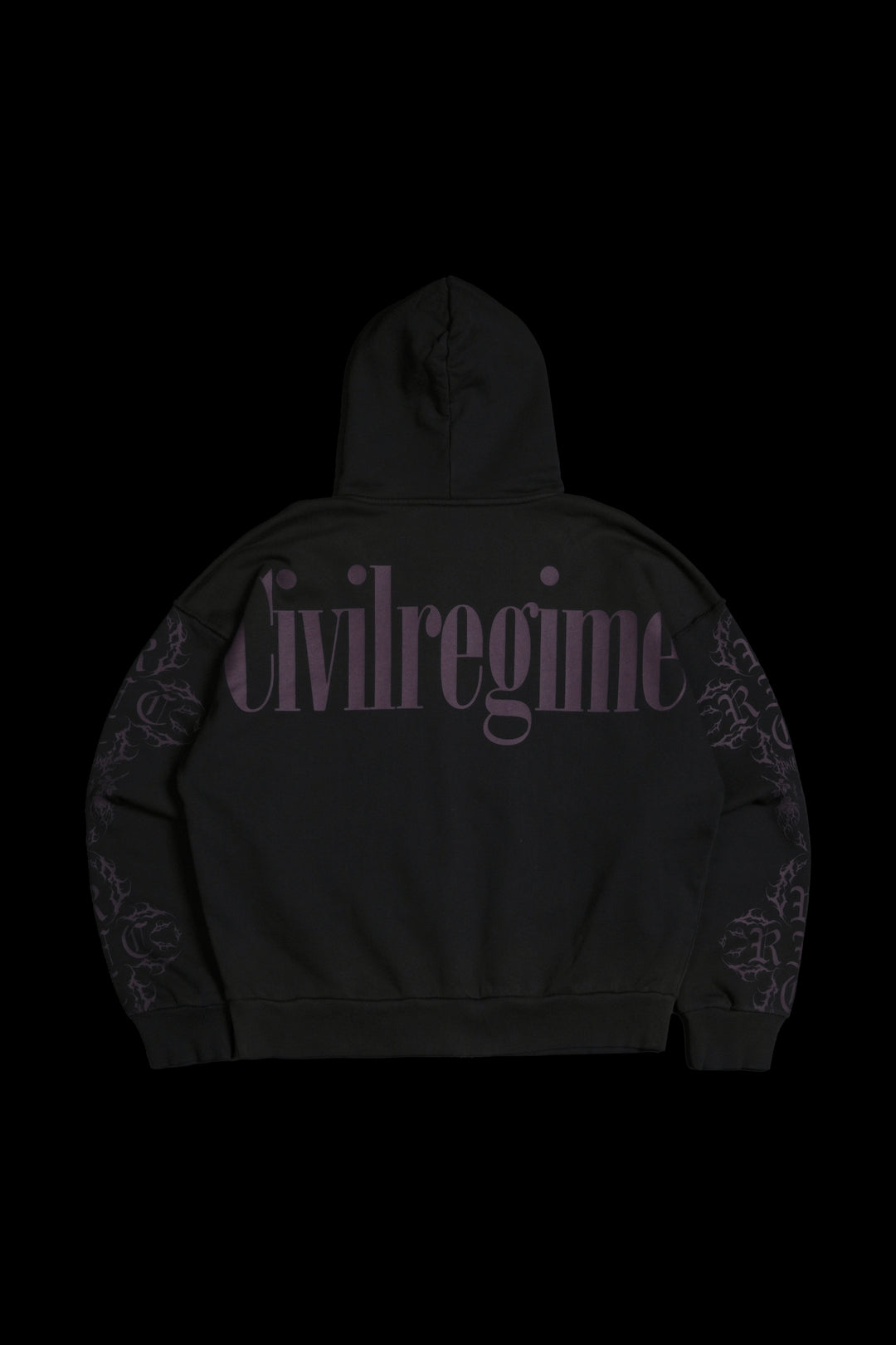 Roses In The Bloom Civil Zip Up Hoodie in Black