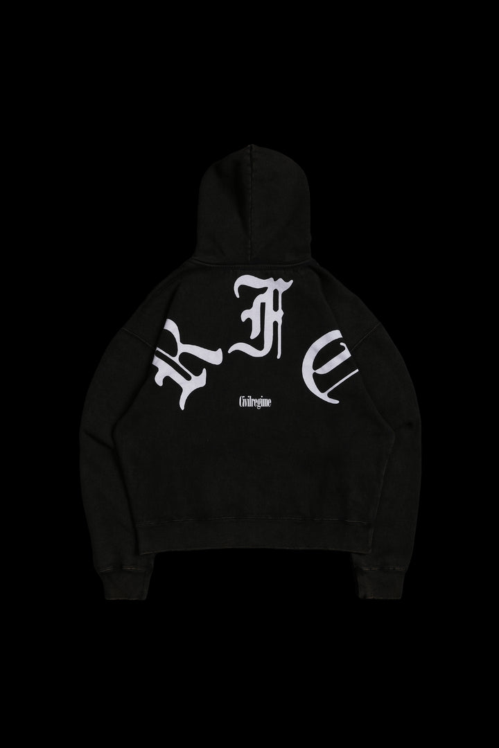 Concrete Sin Zip Up Hoodie in Sun Wash Black