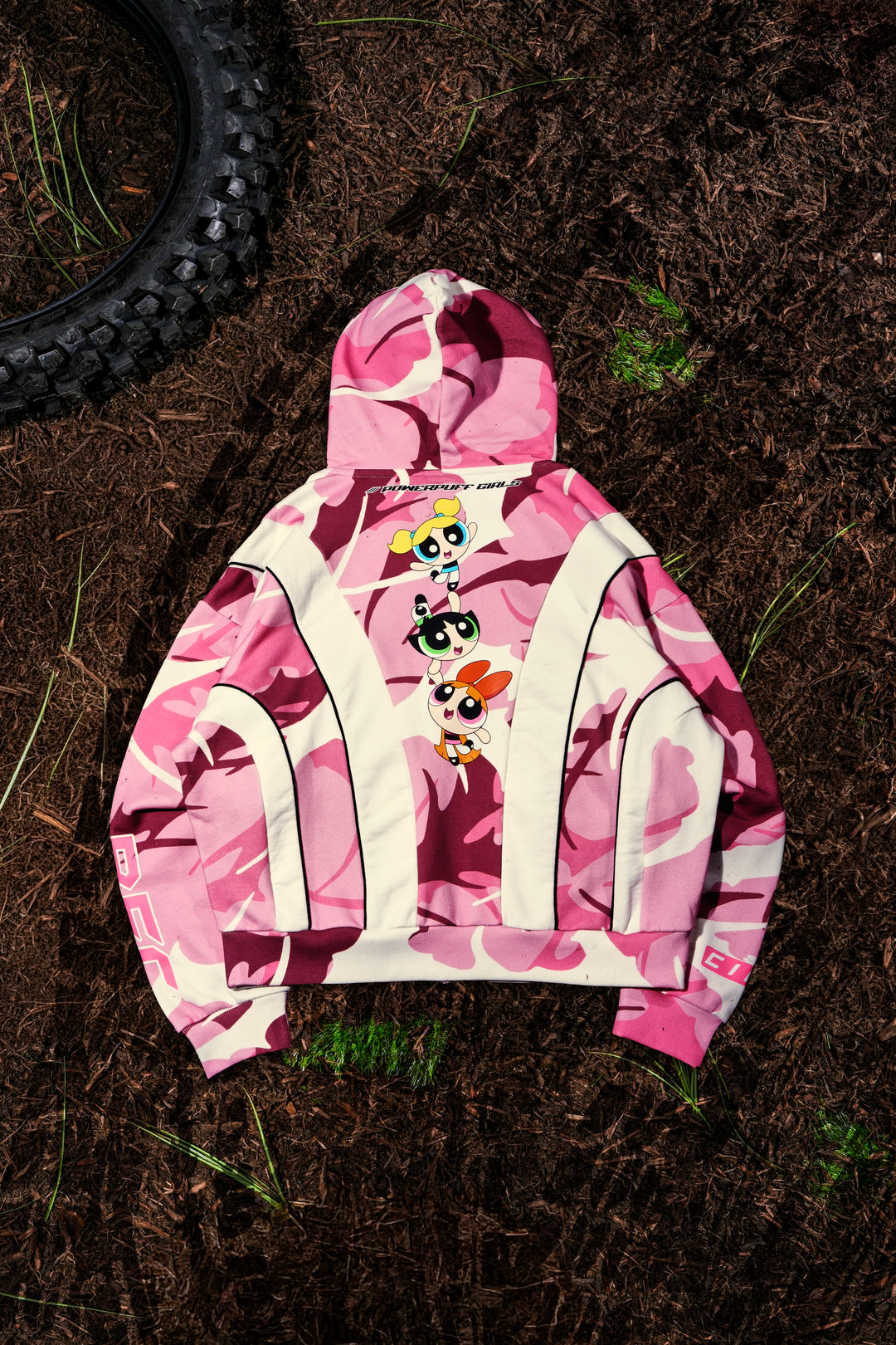 Operation Puff Civl Zip Up Hoodie in Baby Pink Camo