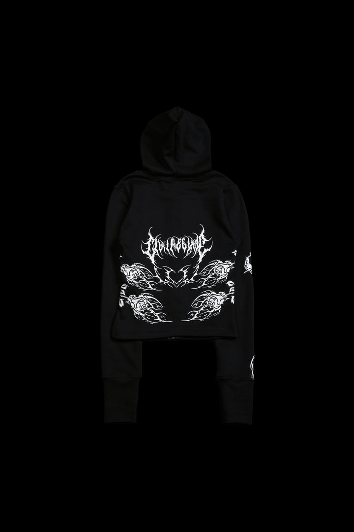 Control Alt Delete Pookie Zip Up Hoodie in Black