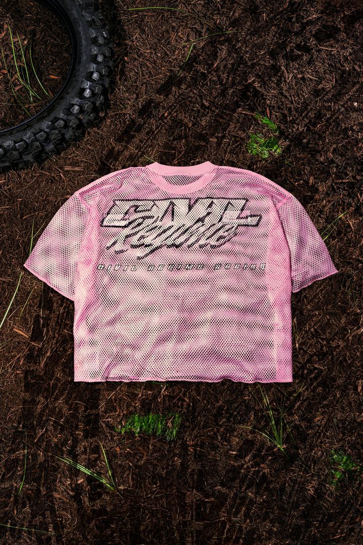 Floral Chaos Hell Week Mesh Jersey in Pink