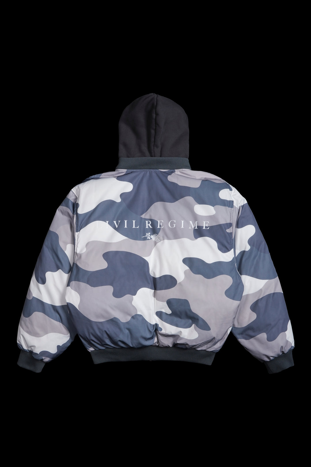 Haze Concrete Bomber Jacket in Gray White Camo/Gray