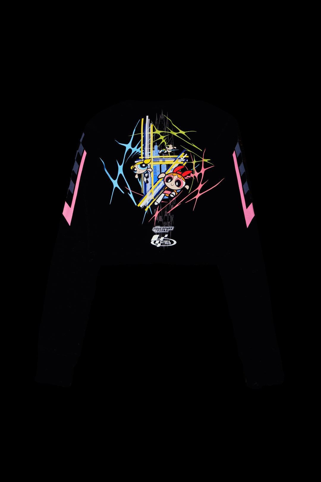Night Patrol Crop L/S Waffle Thermal in Black