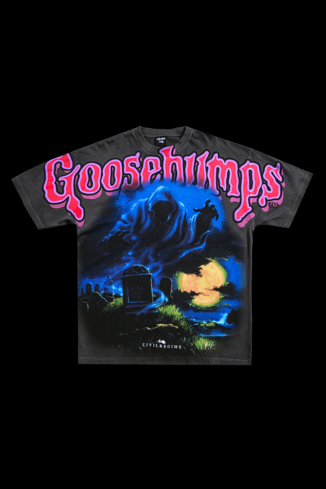 Ghost Beach American Classic Oversized Tee in Black