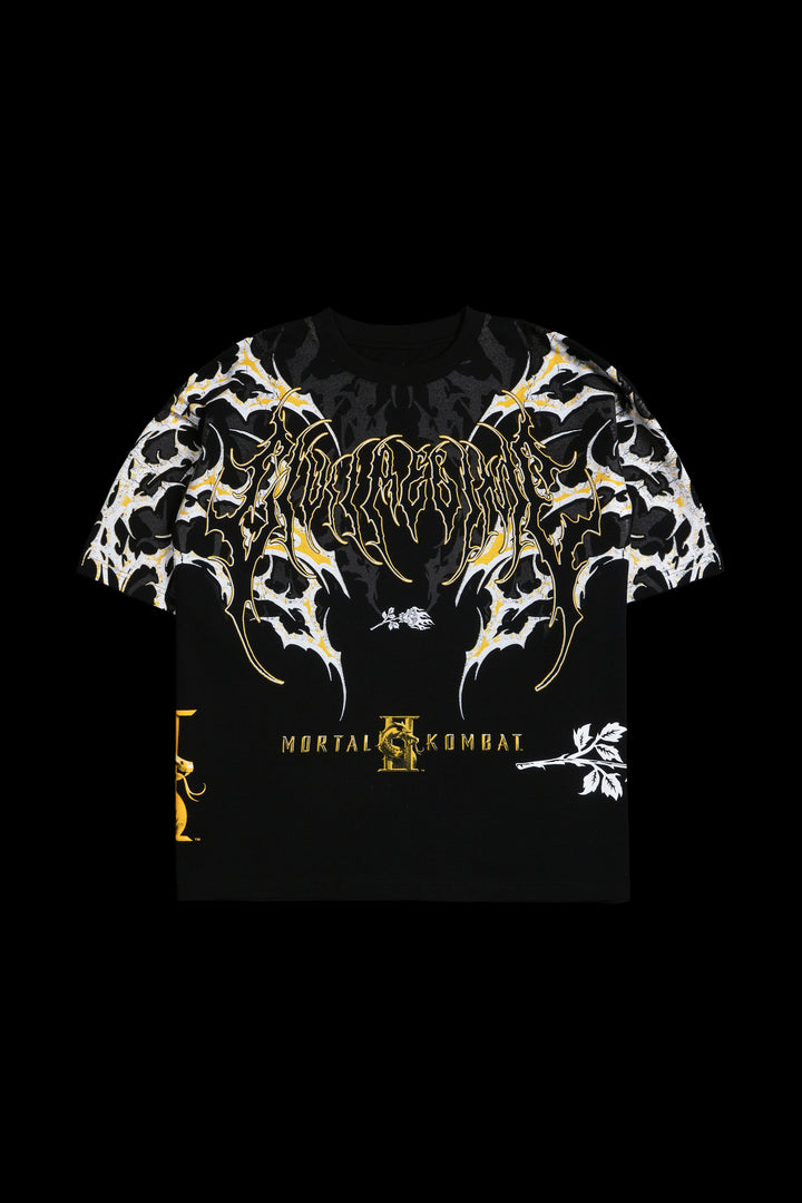 THE CRACK HEAD THAT LABELED THIS WRONG PUT SCORP AND ITS ACTUALLY NOOB .. HES A LOSER AND HE JUST GOT FIRED Chaos "Side By Side" 199X Oversized Tee in Black
