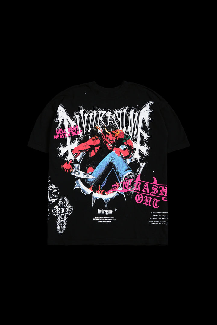 Devil's Crash Out American Classic Oversized Tee in Black