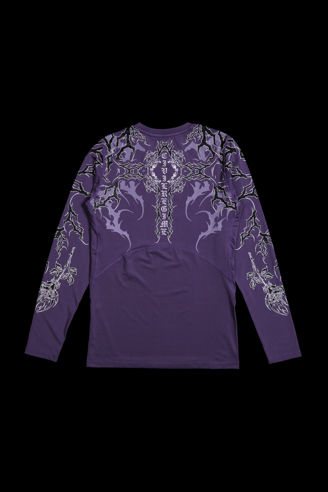 Corpse Cross Flex Scoop L/S Compression Shirt in Lavender Fade