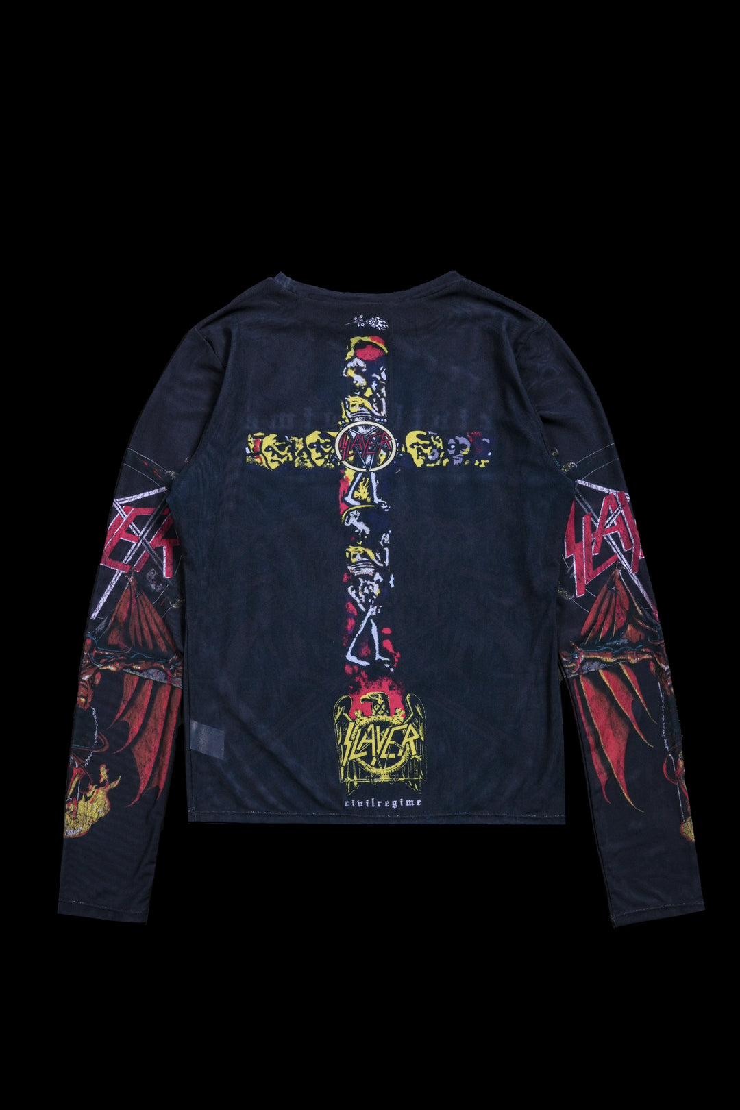 Unforgiven Mesh Cropped L/S Tee in Black