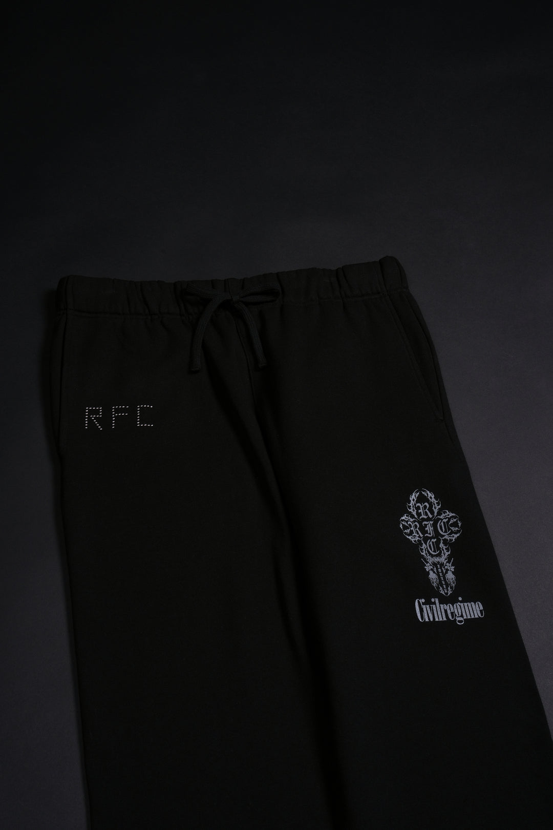 Concrete Sin Wide Leg Fleece Pants in Black