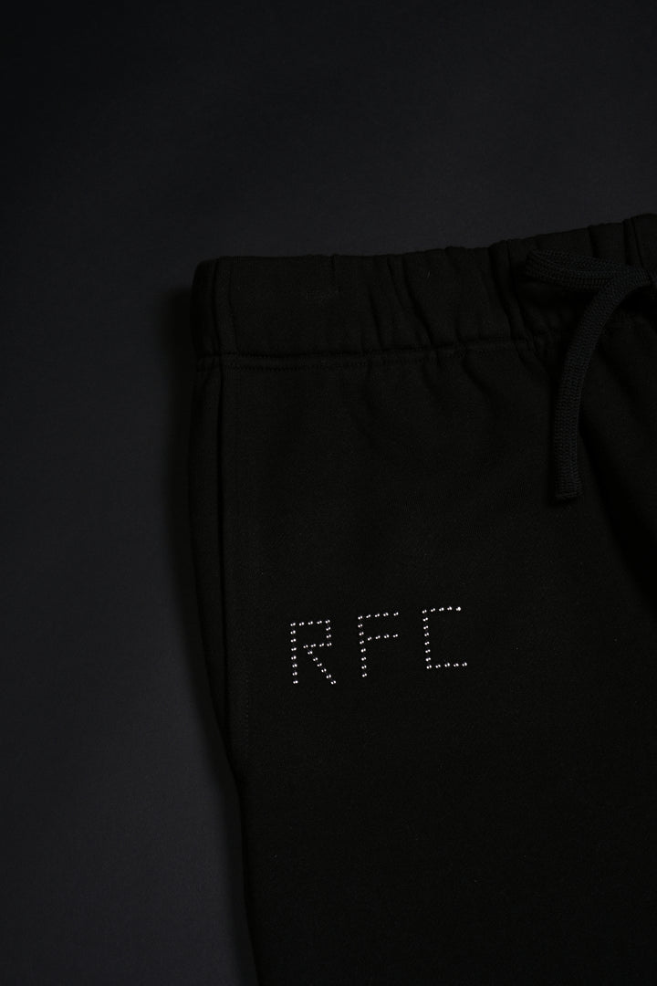 Concrete Sin Wide Leg Fleece Pants in Black