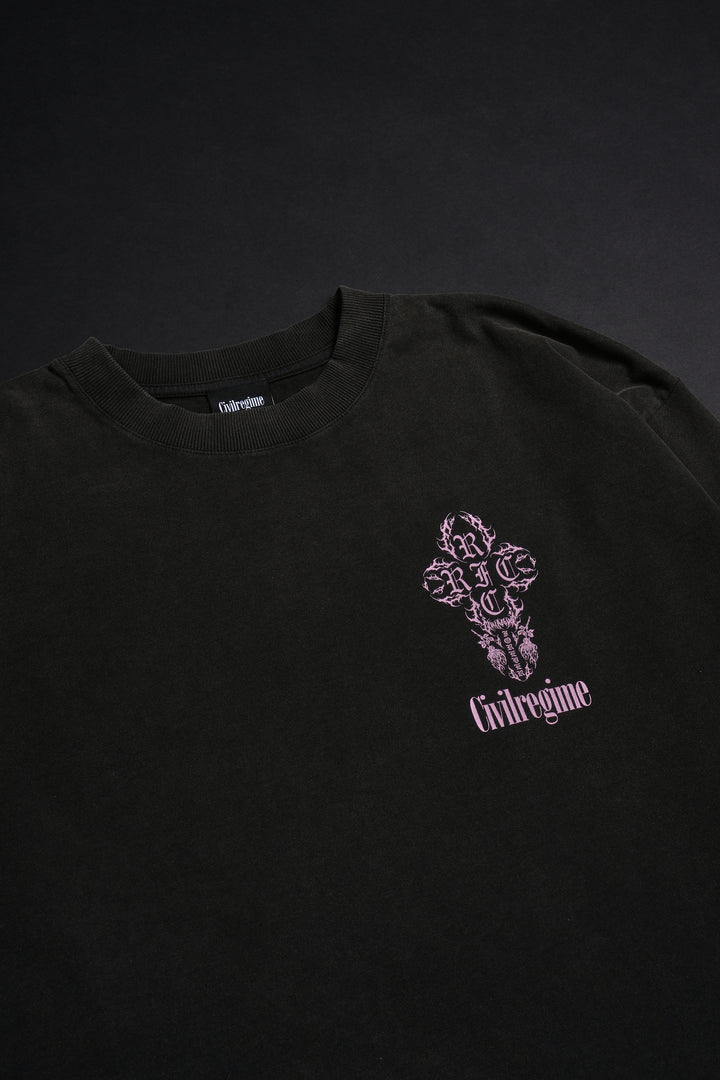 Concrete Sin Dungeon Tee in Sun Wash Vintage Black