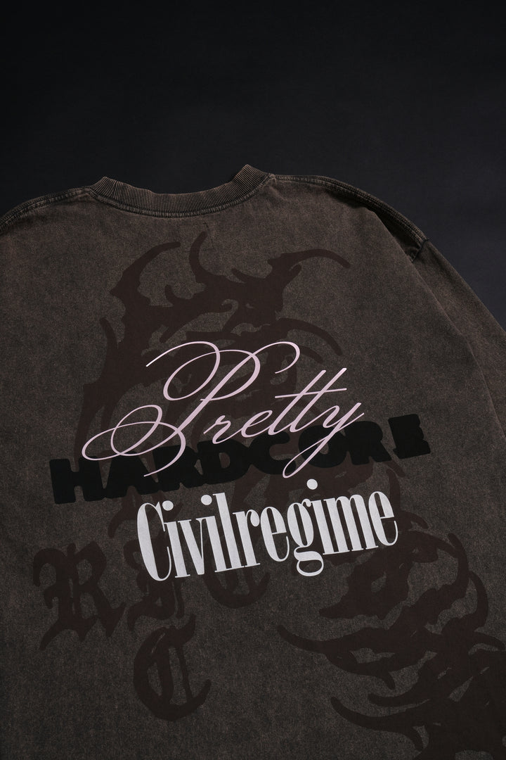 Pretty Hardcore 199X Oversized Tee in Sun Wash Brown