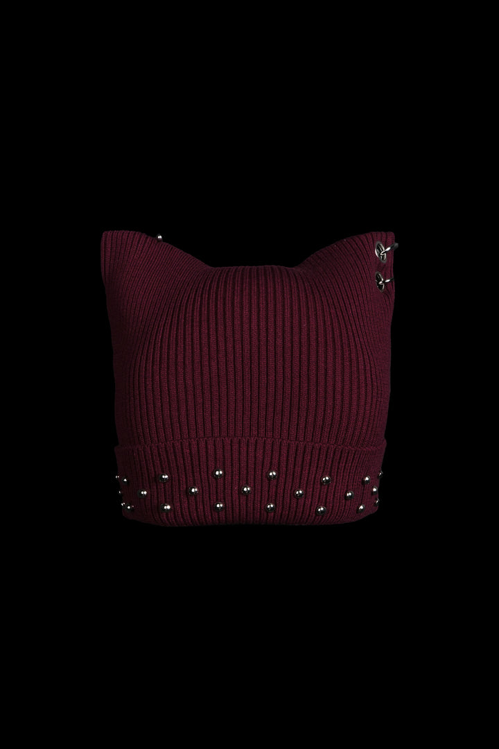 Eradicate Horns Beanie in Oxblood