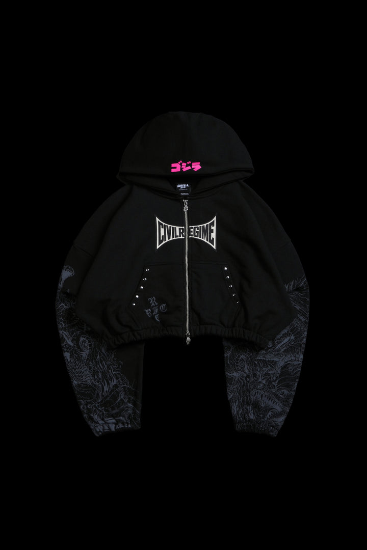 Ultimate Destruction Ultra Cropped Hoodie in Black
