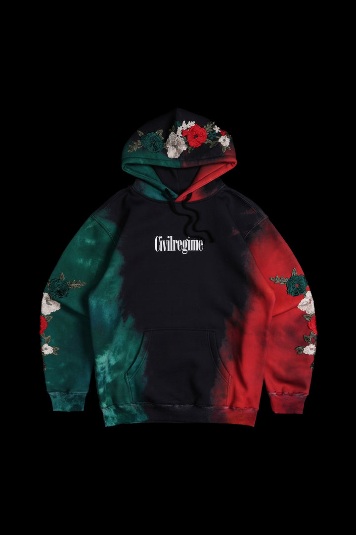 (THIS SHIIIII FREEE!!) Viva La Rose Indie Classic Hoodie in Deep Green/Black/Radiant Red