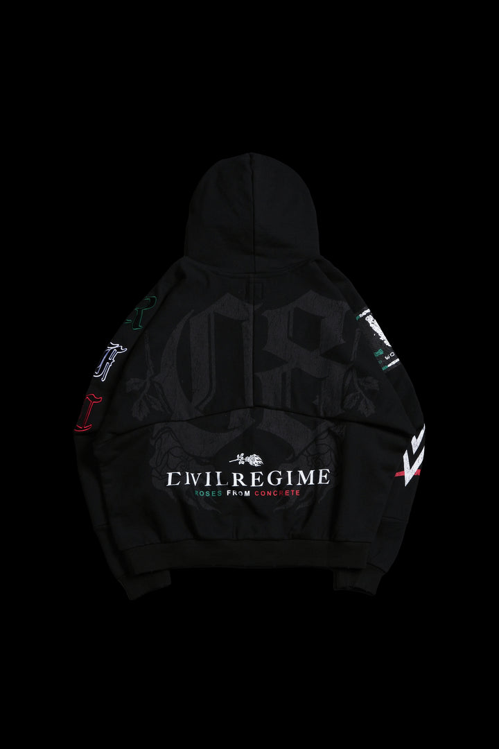 Black Rose RFC Destroy Hoodie in Black