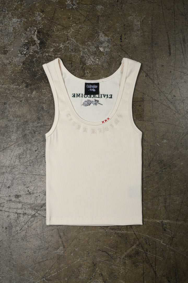 Civil Dispute Cropped Ribbed Tank in Butter