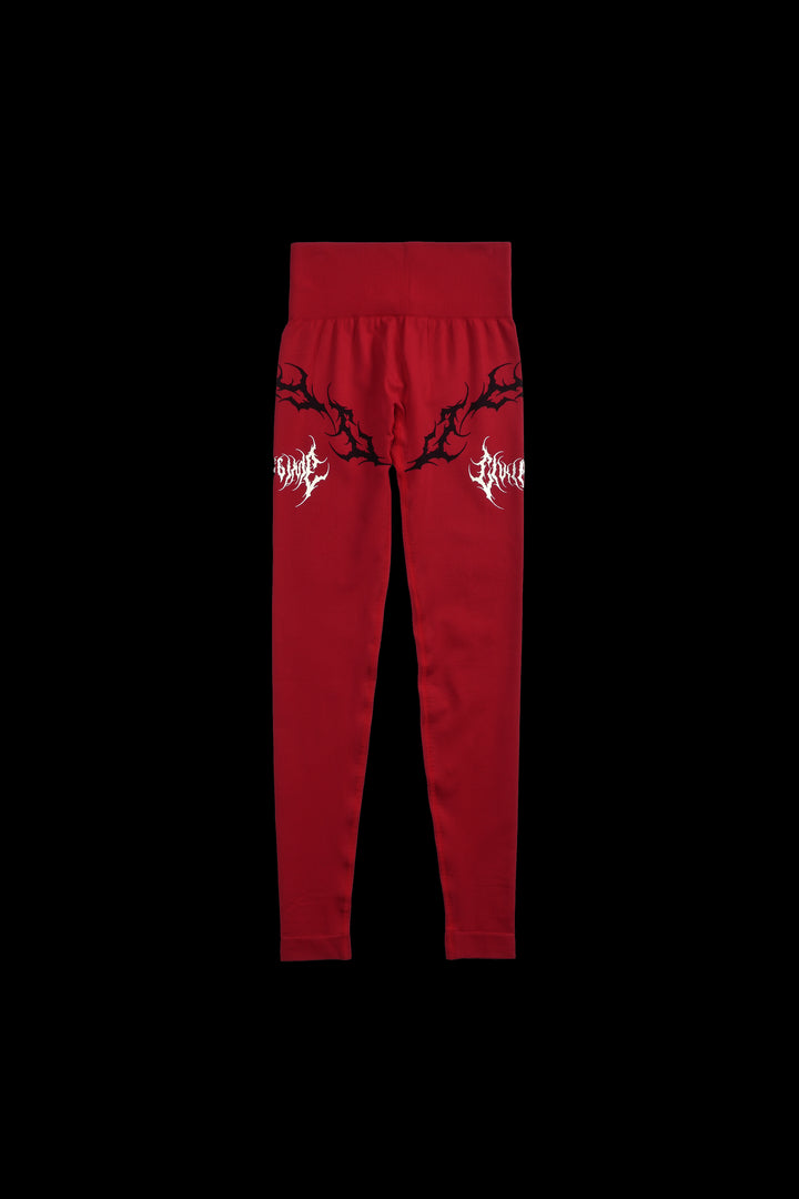 Revenge (V2) Kelly Seamless Scrunch Leggings in Deep Red