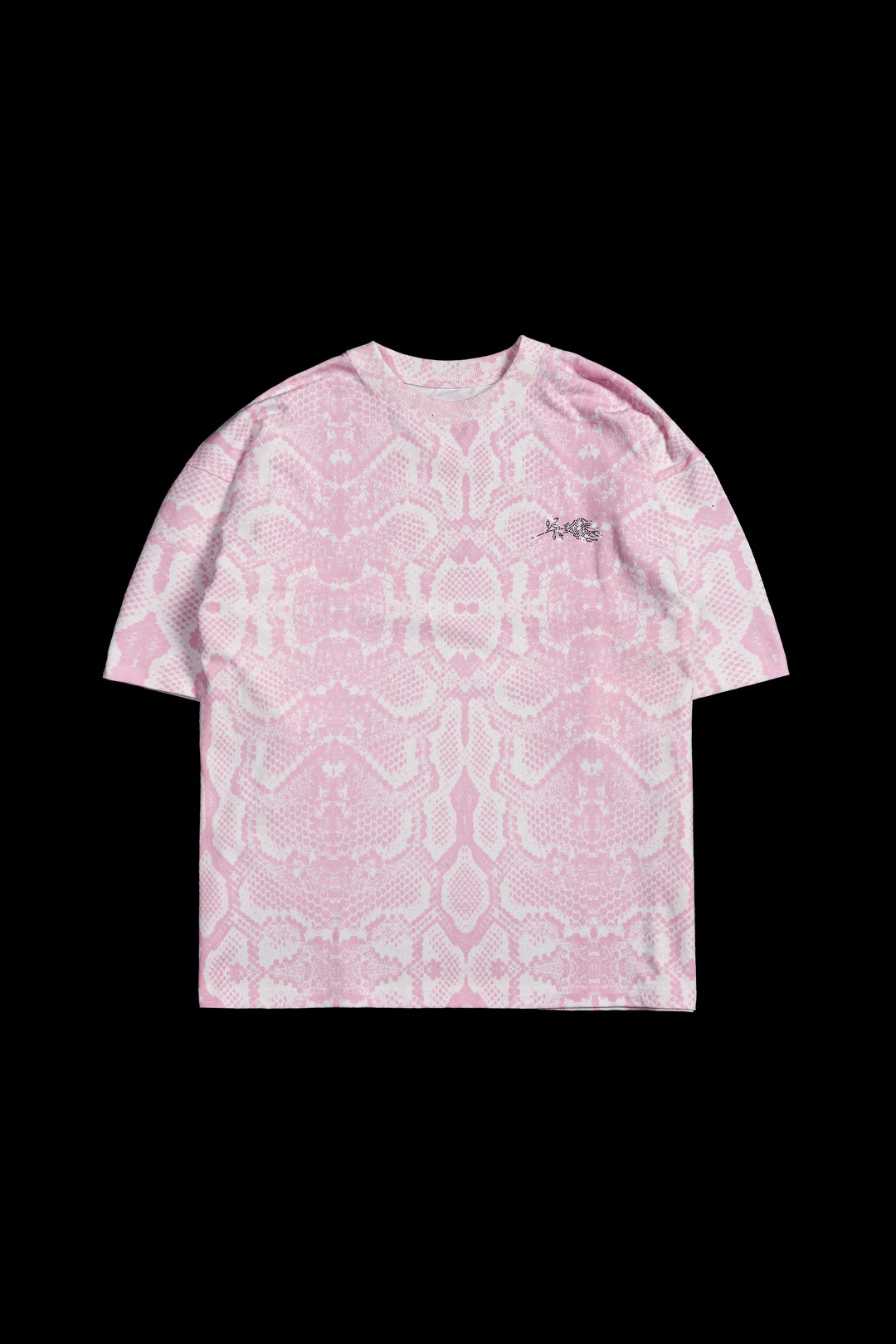 Concrete Stone 199X Oversized Tee in Baby Pink Snake