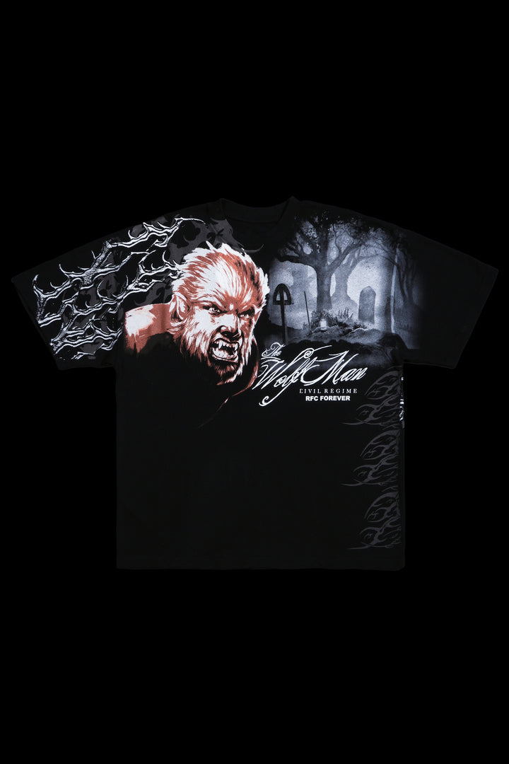 Wolfman American Classic Oversized Tee in Black