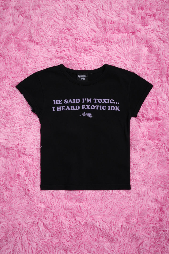 Come Over Baby Tee in Black