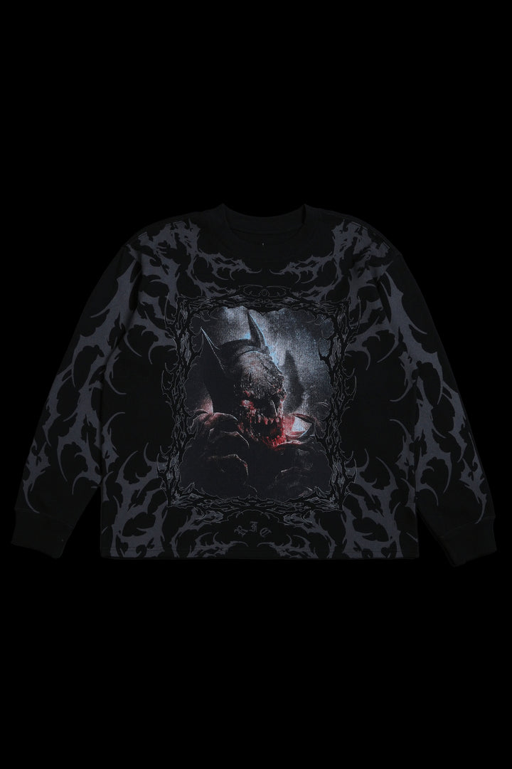 Cursed Night Obsidian Waffle Thermal in Black