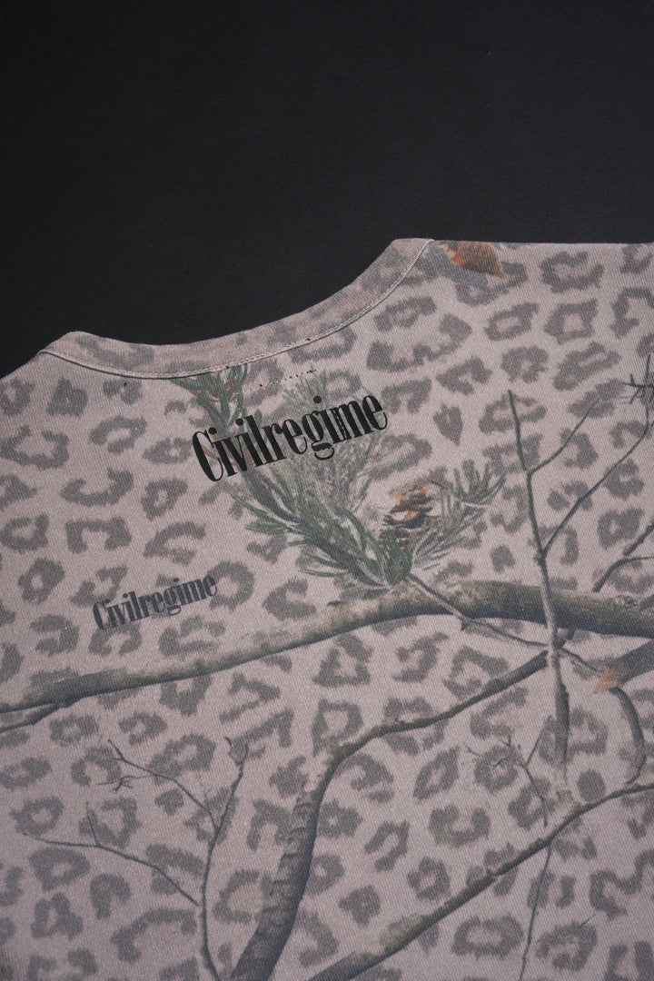 Concrete Sin Baby Tee in Sun Wash Real Leopard Camo