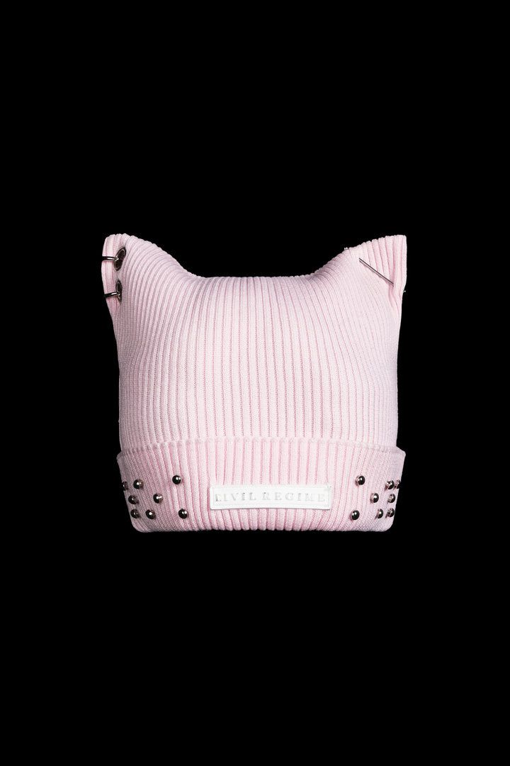 Eradicate Horns Beanie in Baby Pink