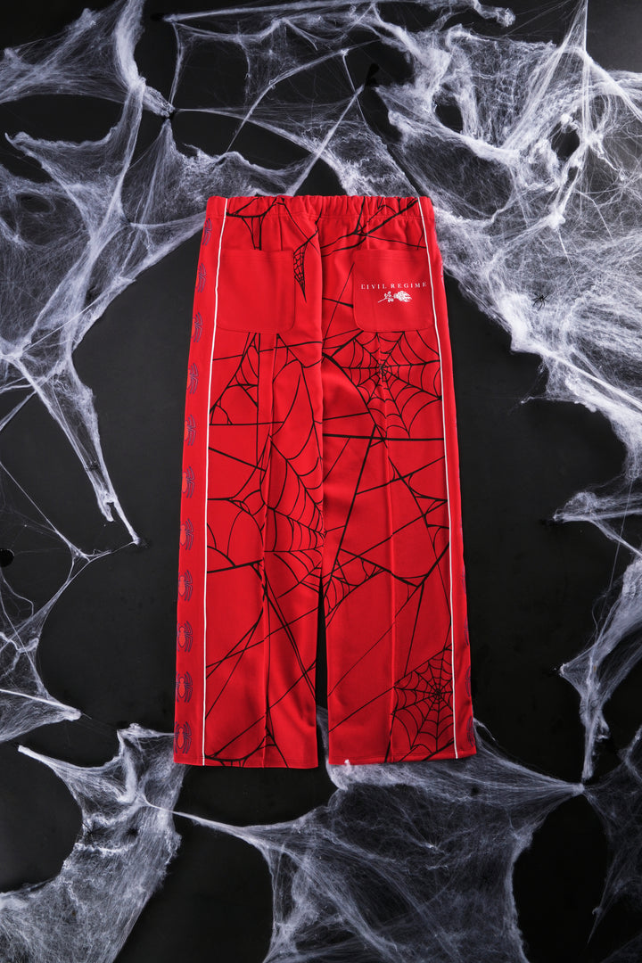 Spider Chaos Track Pants in E-Red
