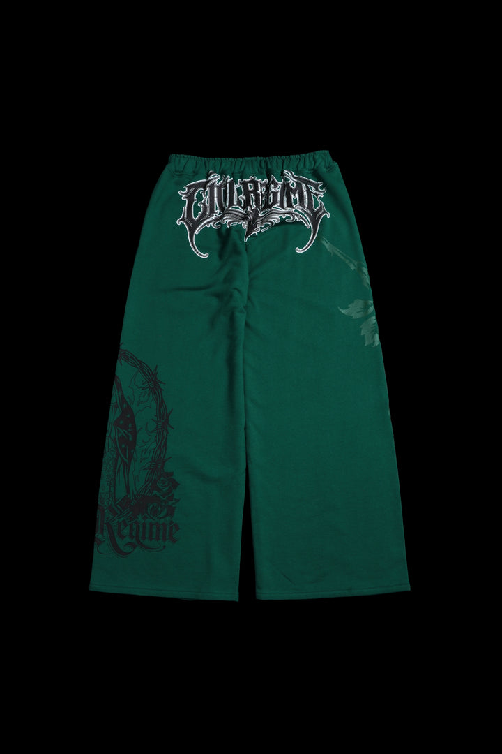 Bloom &amp; Conquer Ultra Wide Leg Pants in Deep Green