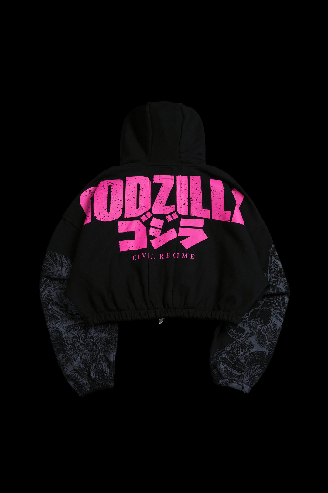 Ultimate Destruction Ultra Cropped Hoodie in Black
