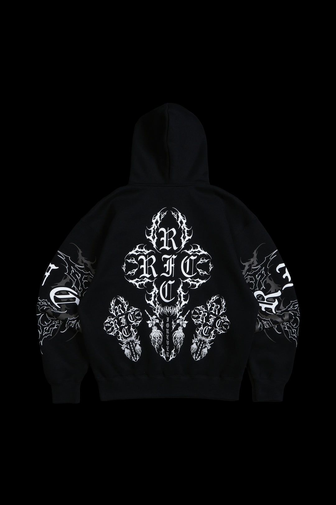 Burning Rose Regime Hoodie in Black