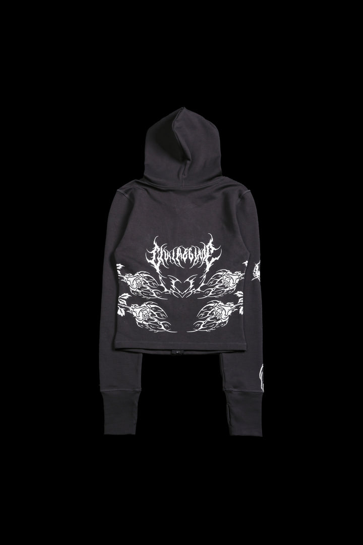 Control Alt Delete Pookie Zip Up Hoodie in Ash Gray