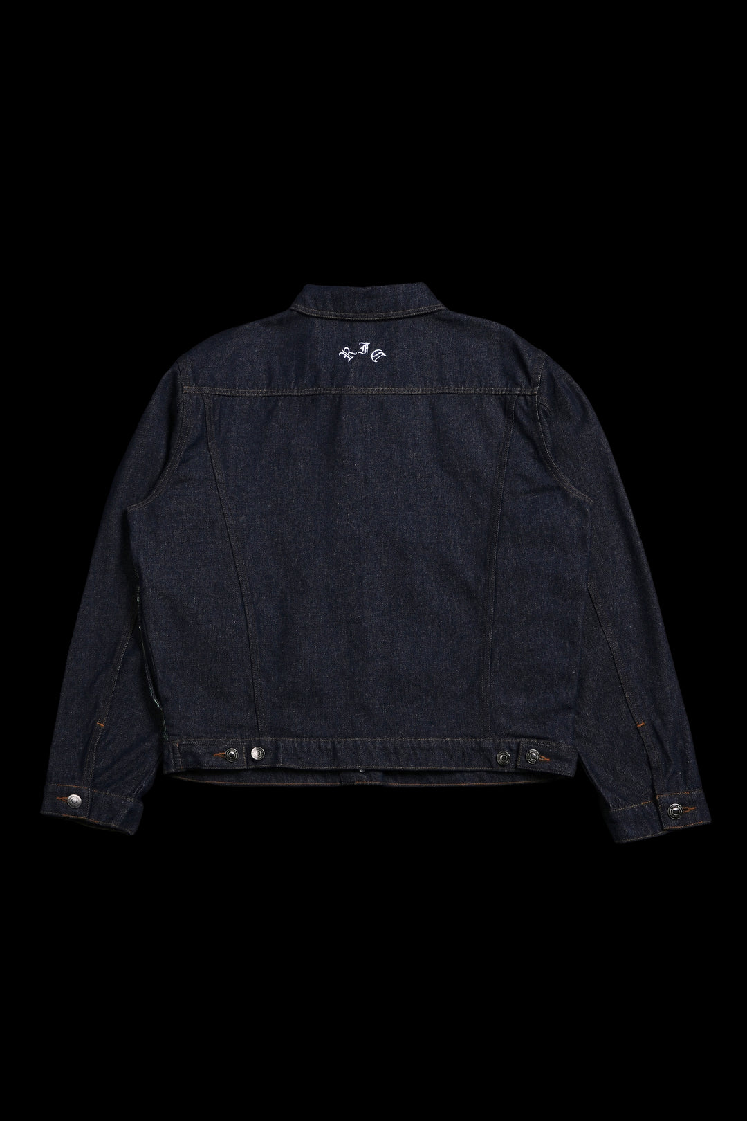 Facing Rage Raw Denim Jean Jacket in Blue