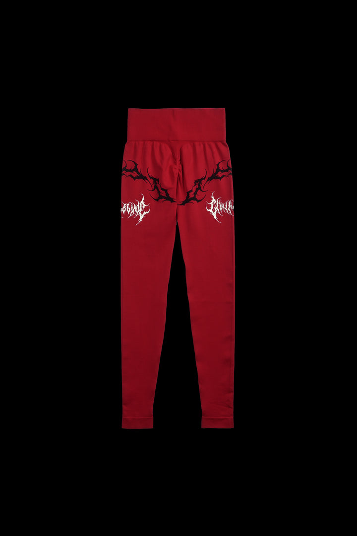Revenge (V2) Kelly Seamless Scrunch Leggings in Deep Red