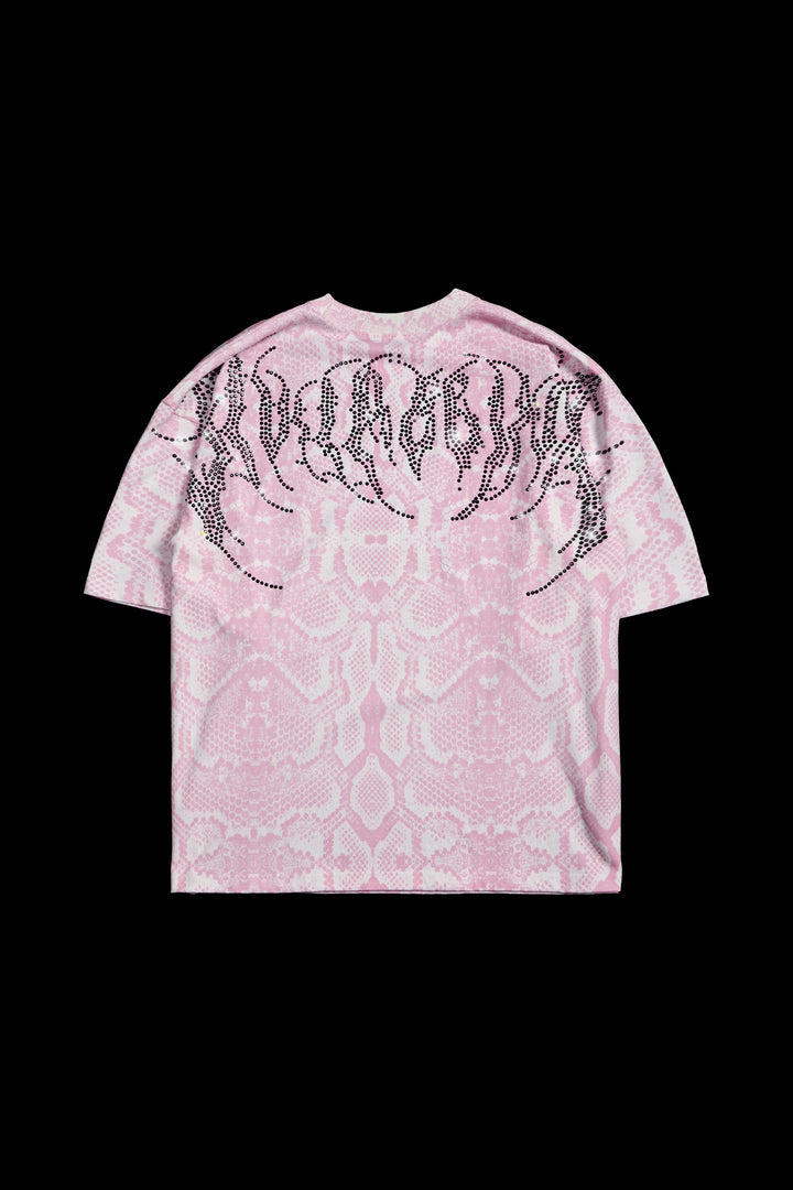 Concrete Stone 199X Oversized Tee in Baby Pink Snake