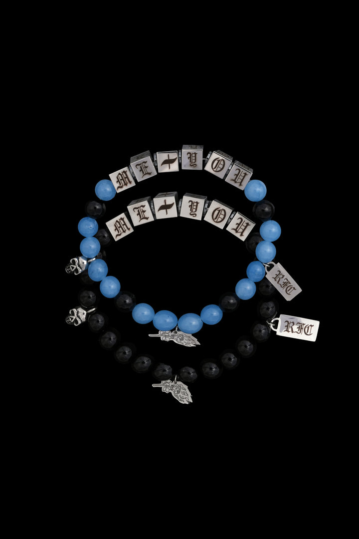 Me + You <3 Bracelet Set in Black/Blue